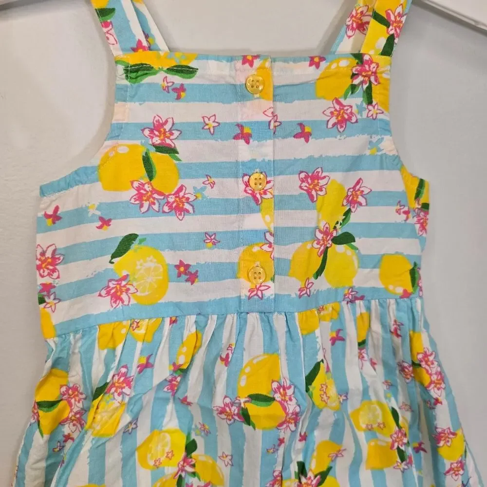 Beebay girls Lemon Striped Pinafore Dress 2 years NWT